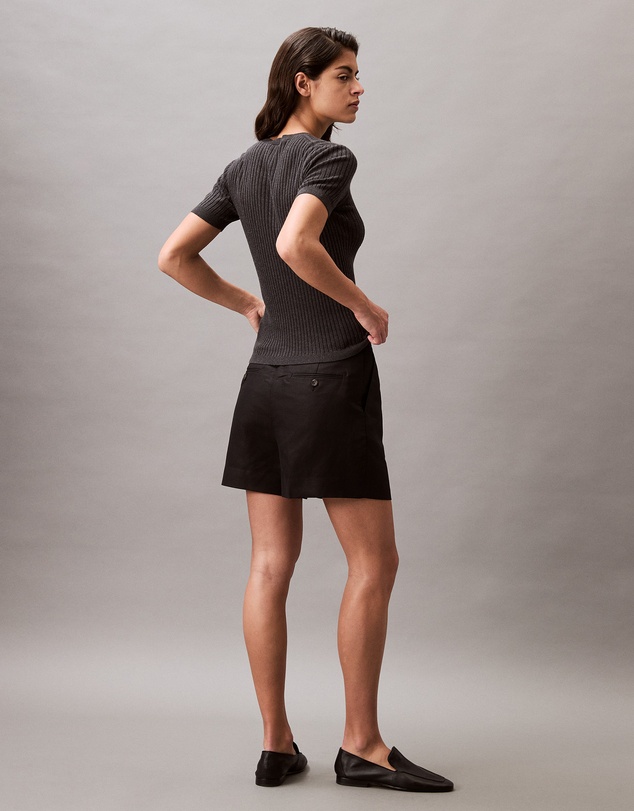 Calvin Klein - Structured Linen Tailored Shorts