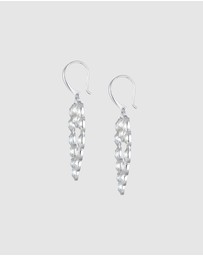 Elli Jewelry - Earrings Ear Hanger Heart with Crystals in 925 Sterling Silver
