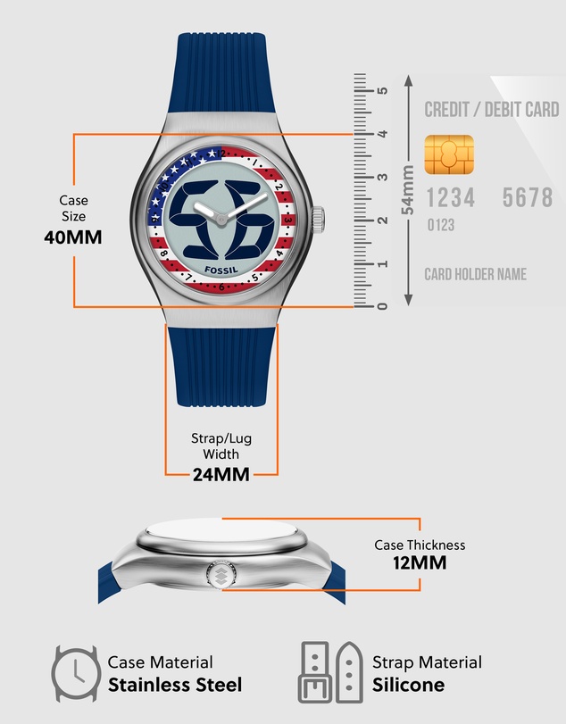 Fossil - Archival Big Tic Blue Analogue-Digital Watch