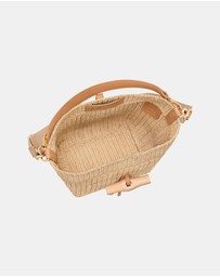Longchamp - Le Roseau Raphia Canvas Bucket Bag - XS