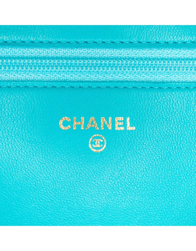 Pre-Loved by Azura Reborn - Pre-Loved Chanel Camelia Crossbody Wallet Turquoise