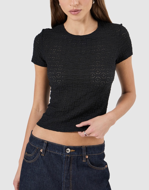 Rolla's - Daisy Lace Tee - Black