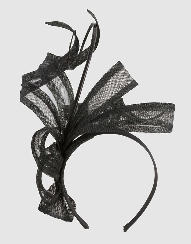 Max Alexander - Tall Black Sinamay Fascinator