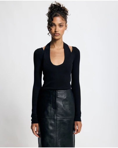 Lover - Solange Layered Knit Halter Top