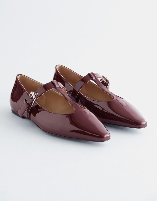 & Other Stories - T-Bar Leather Ballet Flats