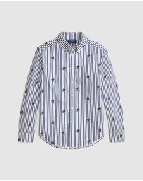 Polo Ralph Lauren - Polo Bear Striped Cotton Poplin Shirt - ICONIC EXCLUSIVE - Teens