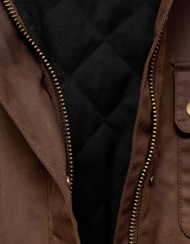 M.N.G - Waxed-Effect Parka With Corduroy Collar