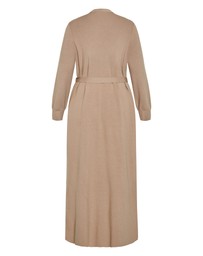 City Chic - Plus size Goldie Longline Cardigan - taupe