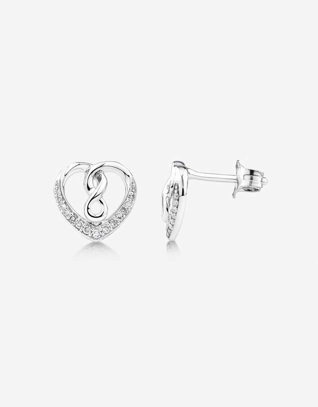 Michael Hill - Heart Infinitas Earring with 0.12 Carat TW of Diamonds in Sterling Silver