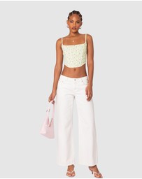 EDIKTED - Rosey Printed Pointelle Corset