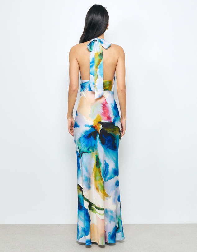 AERE - Anthea Cowl Neck Satin Maxi Dress