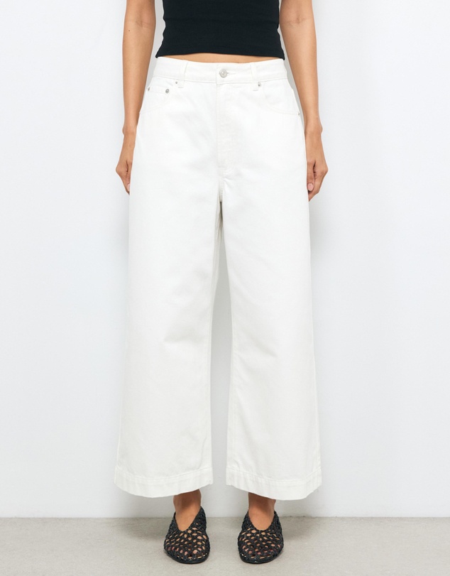 AERE - High Rise Wide Crop Jeans