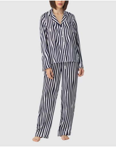 DKNY - Satin Button Up Long Sleeve Long Pyjama Set