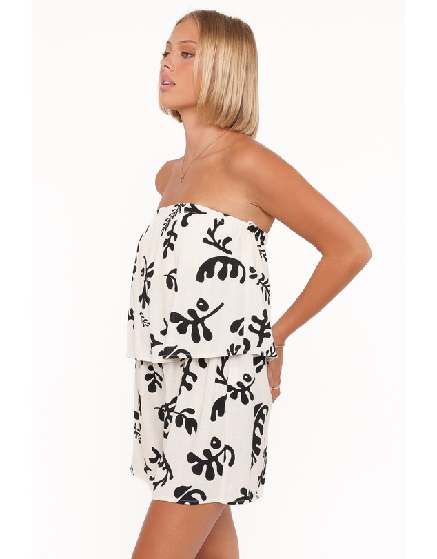 Petal & Pup - Ravenna Playsuit - Cream Black Floral