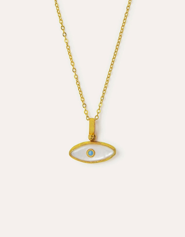 Ottoman Hands - Aretha Mother of Pearl Eye Pendant Necklace