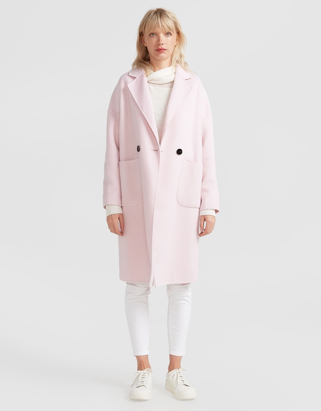 Belle & Bloom - Publisher Double-Breasted Wool Blend Coat