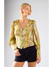 Glamorous - V-Neck Puff Sleeve Top