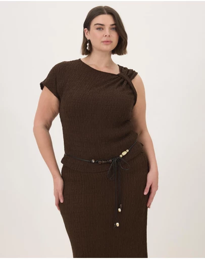 Atmos&Here Curvy - Winnie Textured Twist Jersey Top