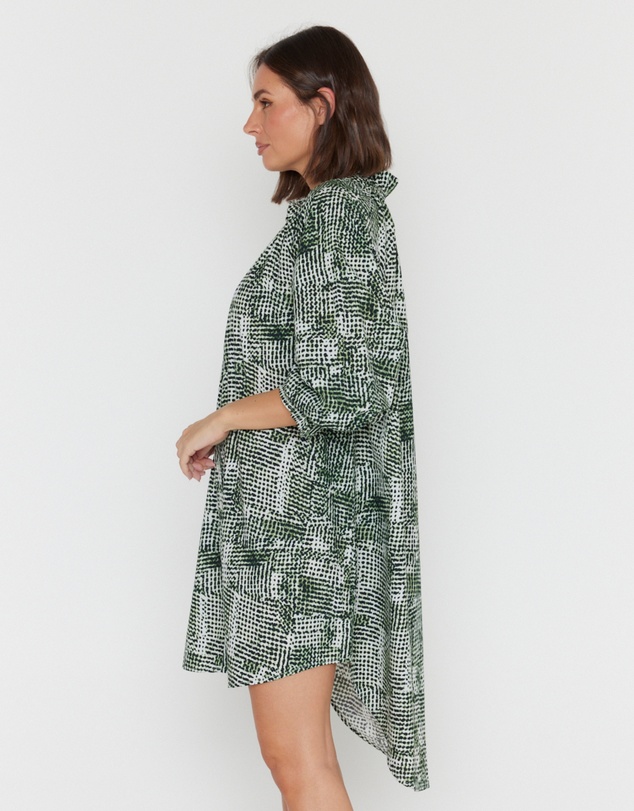 ALEXANDRA - Ollie Dress Emerald Textured Print