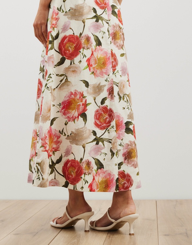 Atmos&Here - Ava Linen Blend Puff Sleeve Maxi Dress