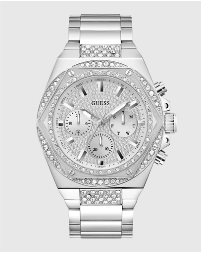 GUESS - GUESS Men's Silver Tone Multi-function Watch