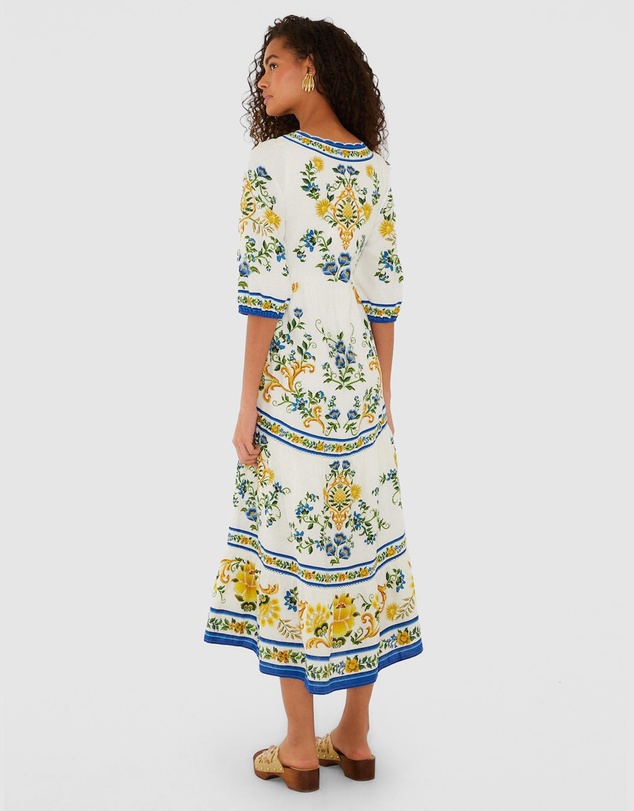 Farm Rio - Emily Floral Tapestry Off-White Maxi Dress