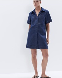 UNISON - Collared Denim Utility Dress