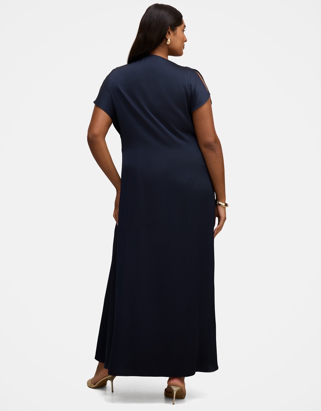 Forever New Curve - Genevieve Curve Satin Drape Maxi Dress