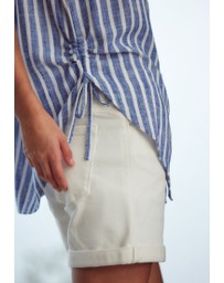 NEXT - Sleeveless Ruched Side Linen Blend Shirt