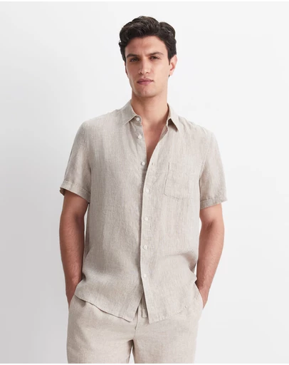 Sportscraft - Short Sleeve Yarn Dyed Linen Shirt
