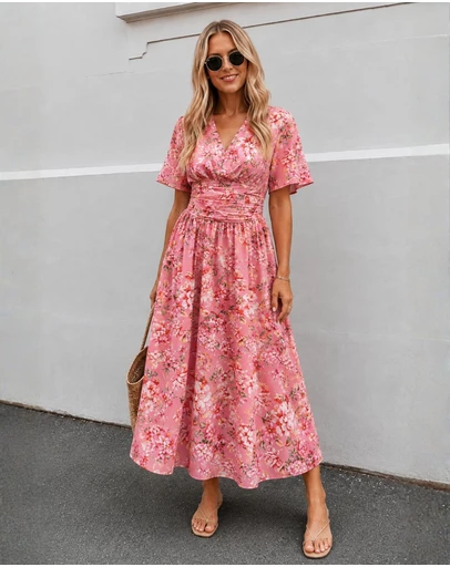 Esther & Co - Tivona Dress - Peach Blossom
