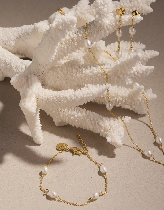 Najo - Tidal Whisper Yellow Gold Pearl Necklace