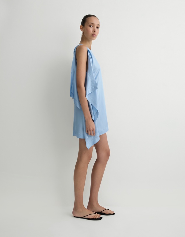 BONDI BORN - Como Waterfall Mini Dress - Sky Blue