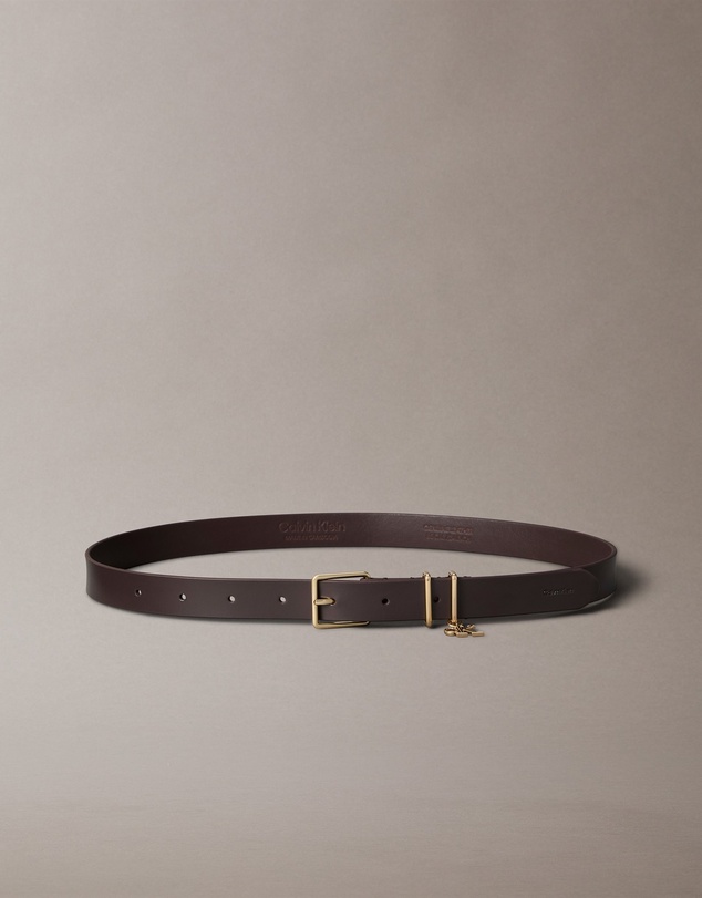 Calvin Klein - Leather Signature Logo Charm Belt