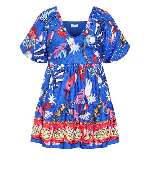 City Chic - Simona Print Puff Sleeve Mini Dress
