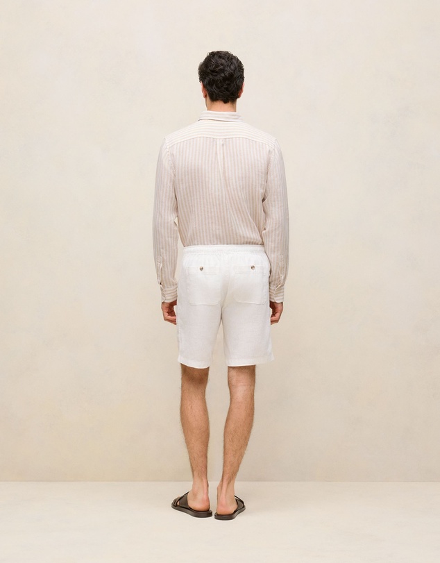 Trenery - Linen Patch Pocket Drawcord Short in White