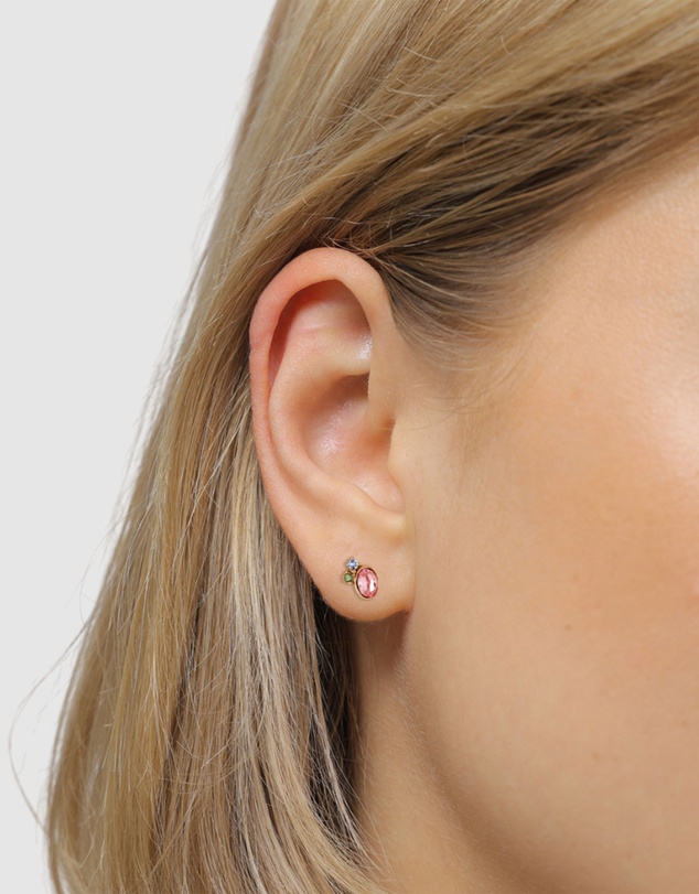 Elli Jewelry - Crystal Symphony Stud Earrings in Gold-Plated 925 Silver