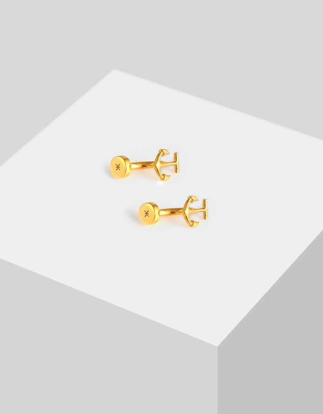 Kuzzoi - ICONIC EXCLUSIVE - Anchor Cufflinks in Gold-Plated 925 Silver