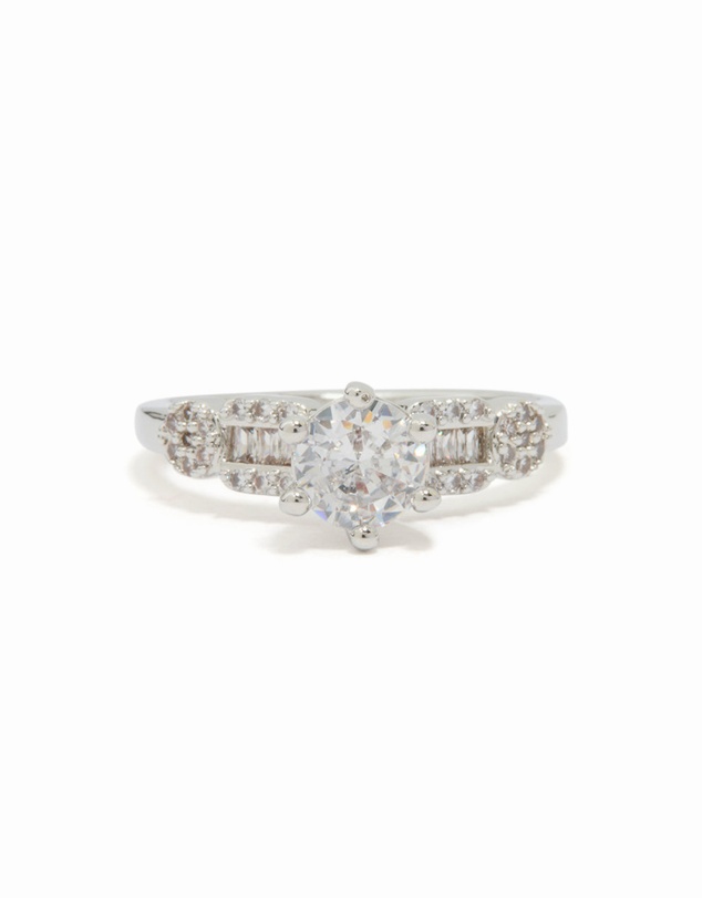 Lovisa - Silver Cubic Zirconia Small Round Ring