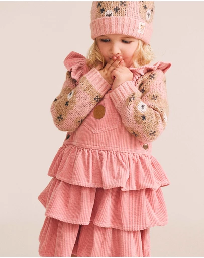 Huxbaby - Classic Tiered Cord Pinafore - Babies-Kids