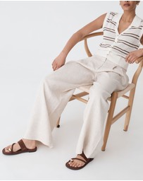 Forcast - Kaia Striped Collared Top