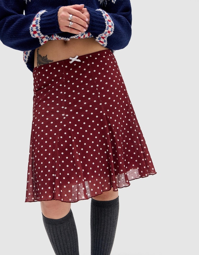 BDG By Urban Outfitters - BDG Joni Spot Godet Midi Skirt