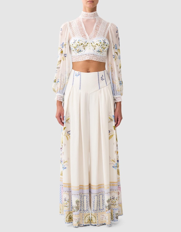 Camilla - Lace Splice Top with LS