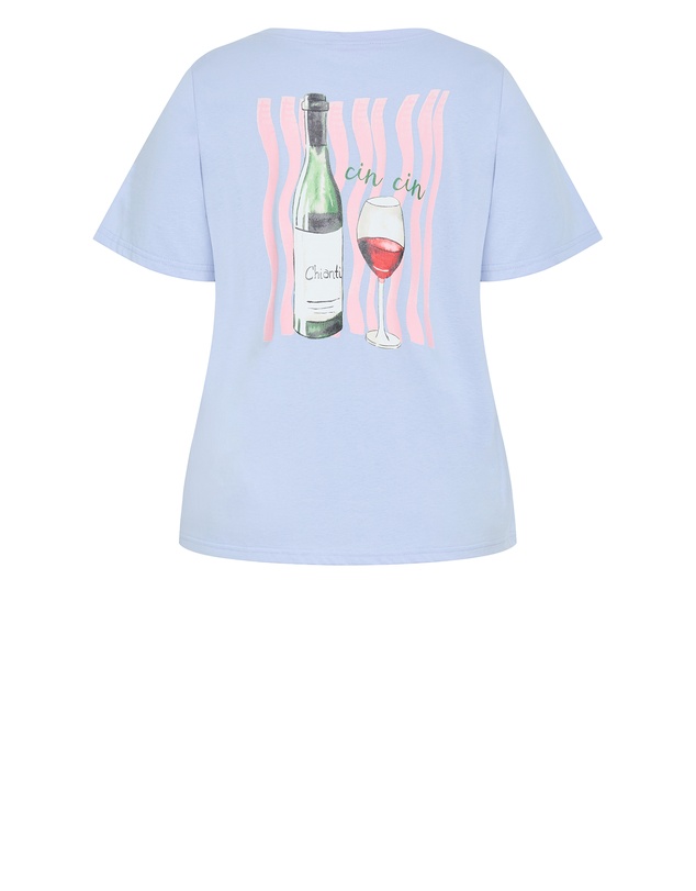 City Chic - Plus size Sammy Cin Cin Tee - baby blue