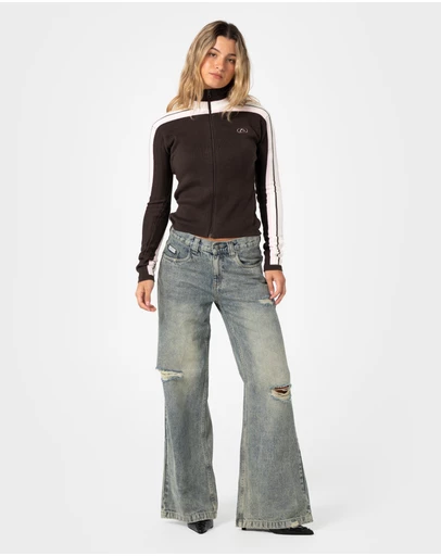 Rusty - Daddy Gb Fitted Zip Through Knit