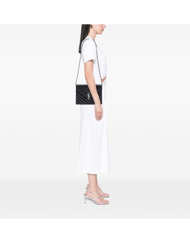 Pre-Loved by Azura Reborn - Pre-Loved Studded Chevron Calfskin Monogram Envelope Chain Flap