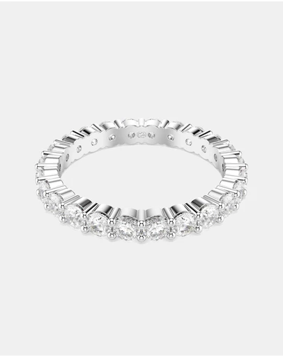 Swarovski - Matrix Vittore Ring, Round Cut, White, Silver-Tone Finish
