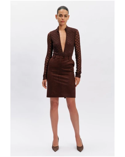 Bardot - Vanessa Faux Suede Midi Skirt