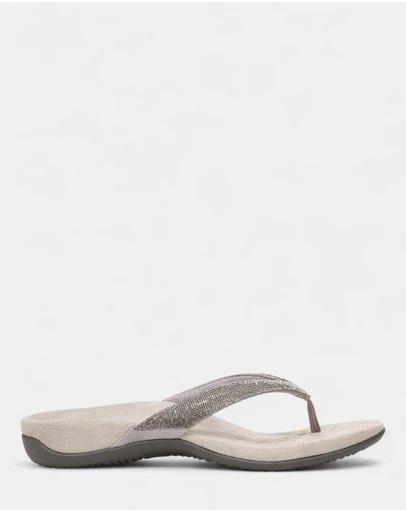 Vionic - Dillon Shine Toe Post Sandal - Stormy