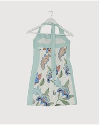 Revibe - Repaired KIVARI Azure Halter Mini Dress - AU 6